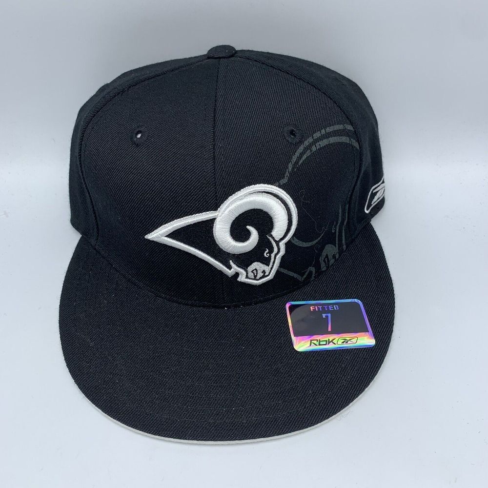 Vintage Los Angeles LA Rams Hat 6 7/8 Fitted NFL Reebok Mens Cap